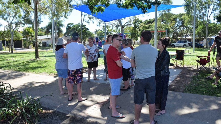 A group of people in a park