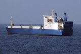 The pirated Ukrainian merchant ship MV Faina off the coast of Somalia