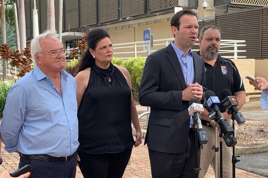 Four politicians speaking in Darwin.