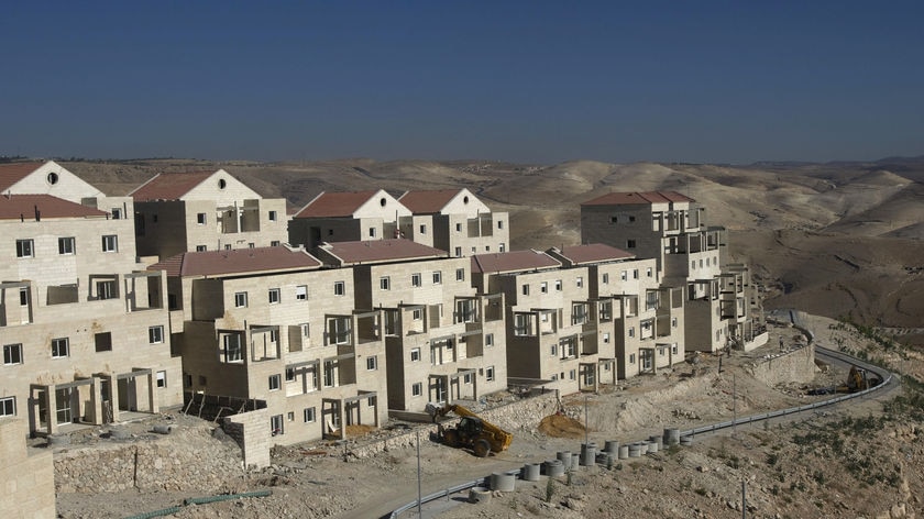A photo of settlements in the West Bank.