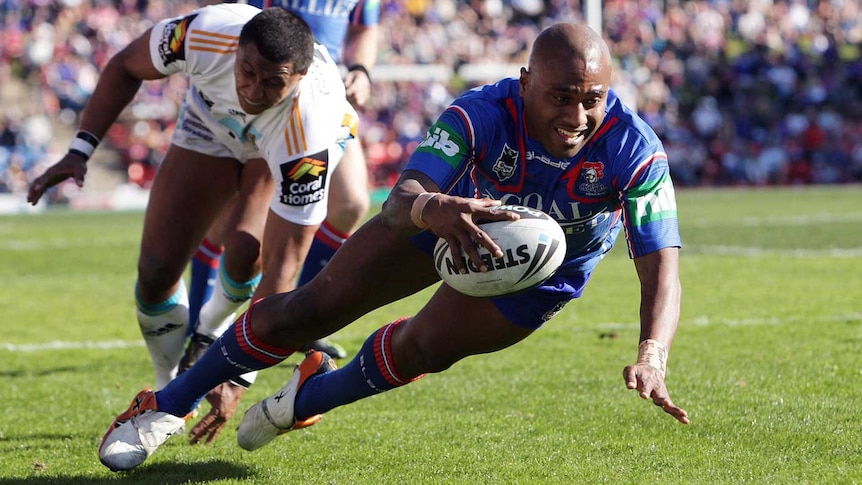 Akuila Uate put the despondent Titans to the sword with a hat-trick of tries.