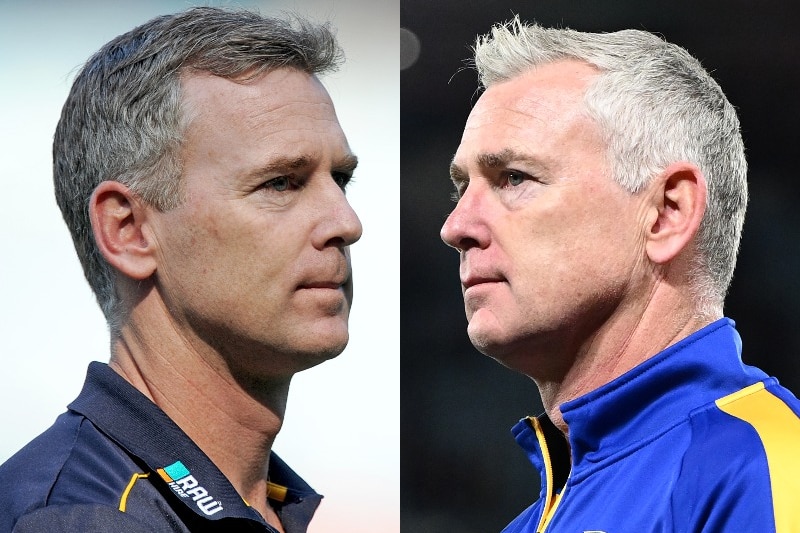 A composite headshot image of Adam Simpson in 2014 and ten years later in 2024.