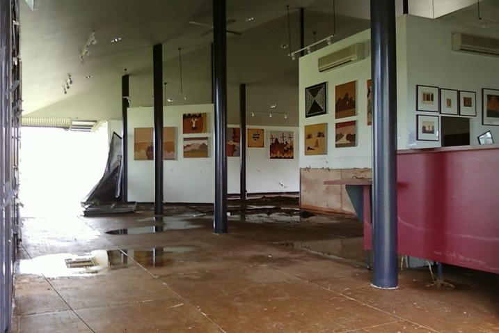 The inside of the Warmun Art Centre after the flood.