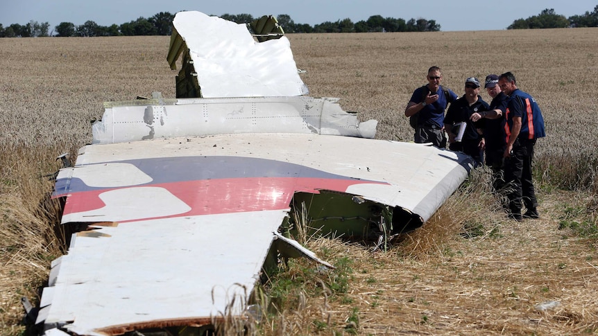 International experts inspect wreckage at MH17 crash site