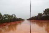 Flooding on the road at Cape Leveque on the Dampier Peninsula in the Kimberley 8 January 2015