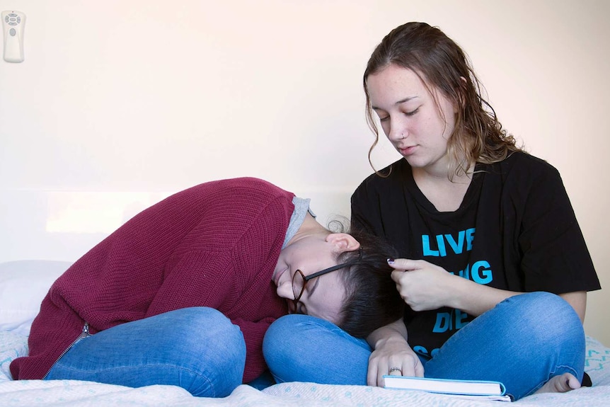 Friends Jennifer Leonforte and Gabby Bennett who have both struggled with challenges of mental illness.