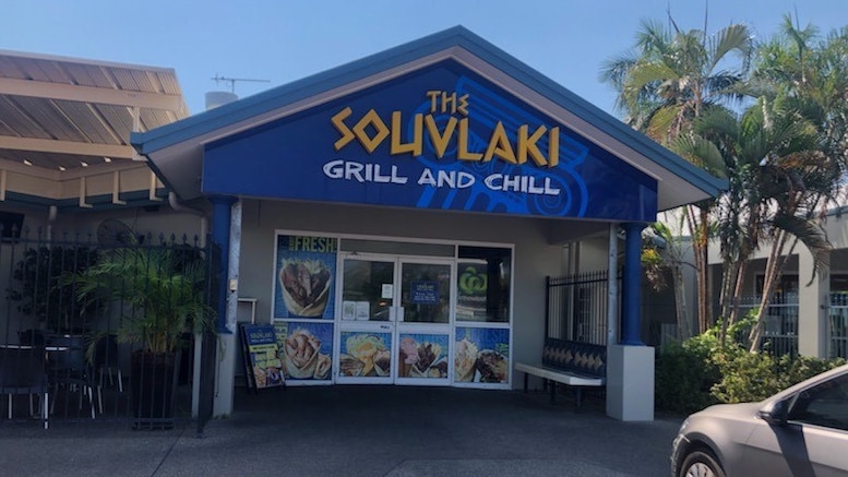 The shopfront of the Souvlaki Grill and Chill in the Darwin suburb of Nightcliff.