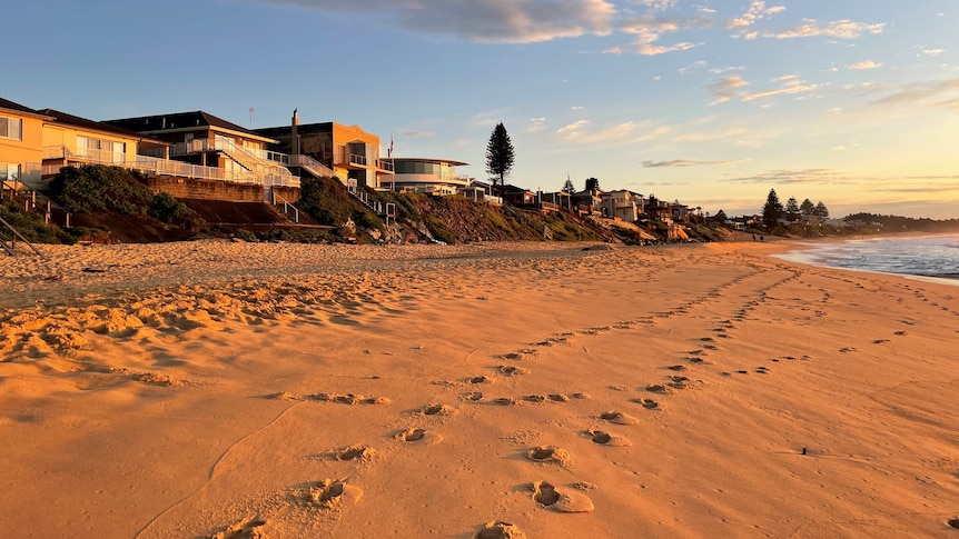 footprints through sand