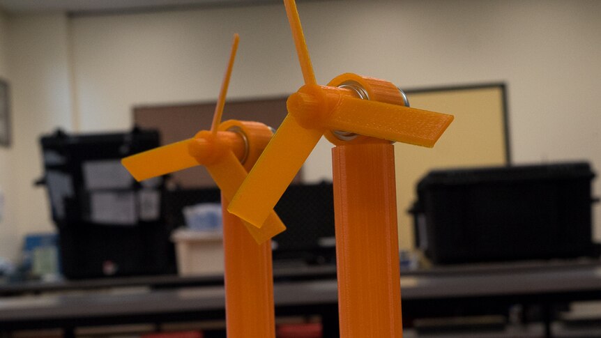 3D prints of wind turbines models.