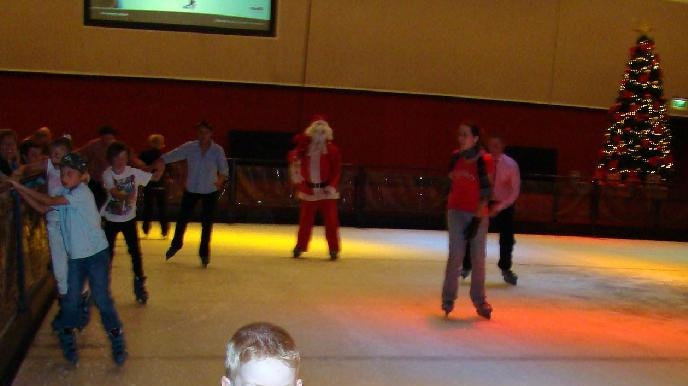 A young boy skates around an ice rink in Alice Springs in December 2009.