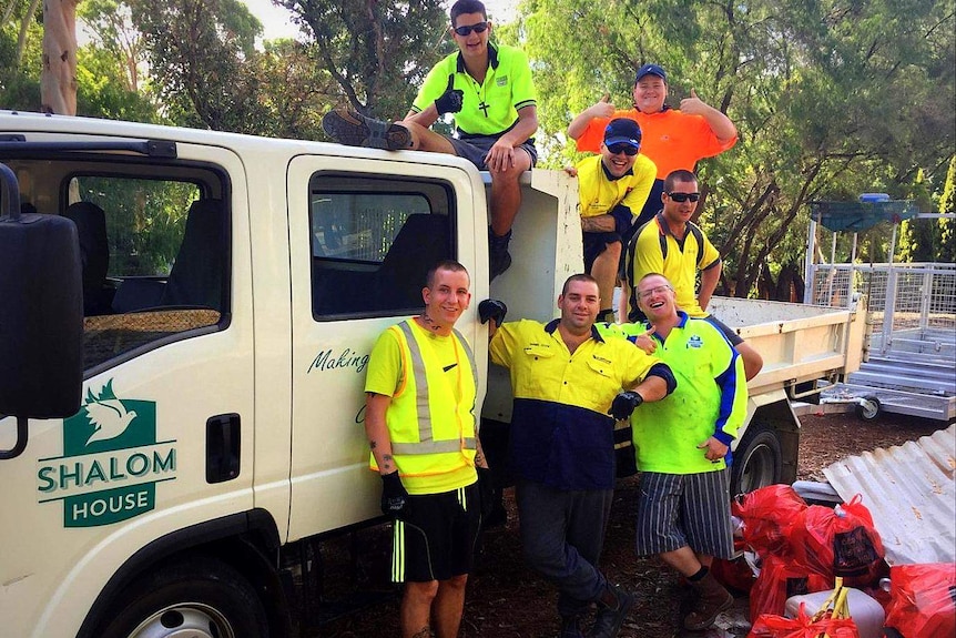 Shalom House residents at work