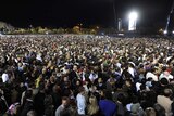 Supporters of Barack Obama gather at Grant Park in Chicago on the evening the US election