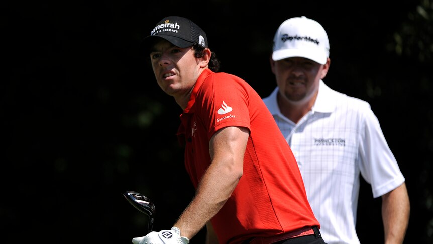 Rory McIlroy is three shots off the lead going into the final round of the Tour Championship.