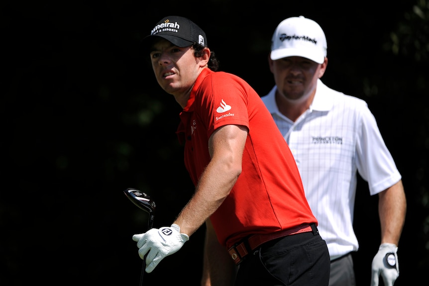 Rory McIlroy is three shots off the lead going into the final round of the Tour Championship.