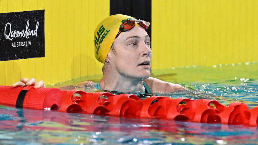 Cate Campbell looks down the pool