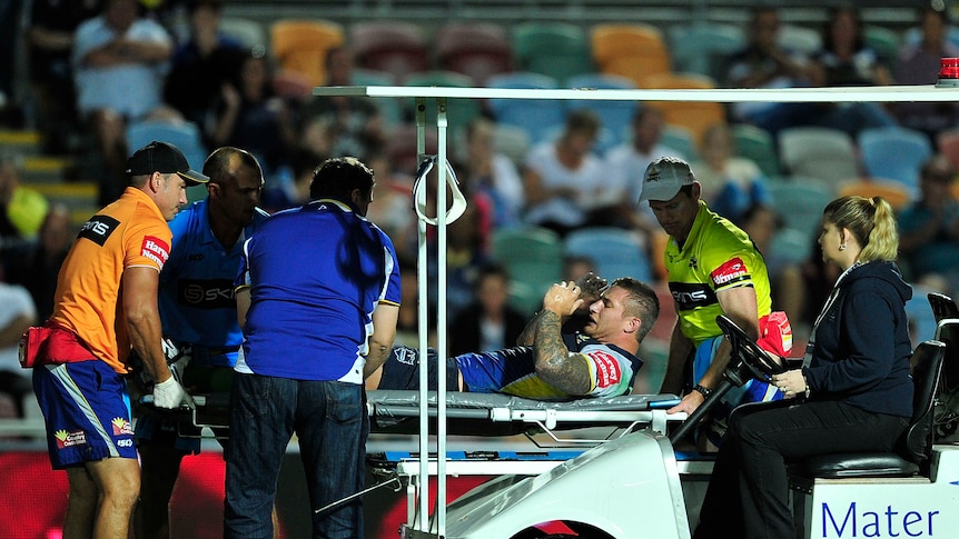 Devastating end ... Tariq Sims went from New South Wales smoky to sidelined for the year.