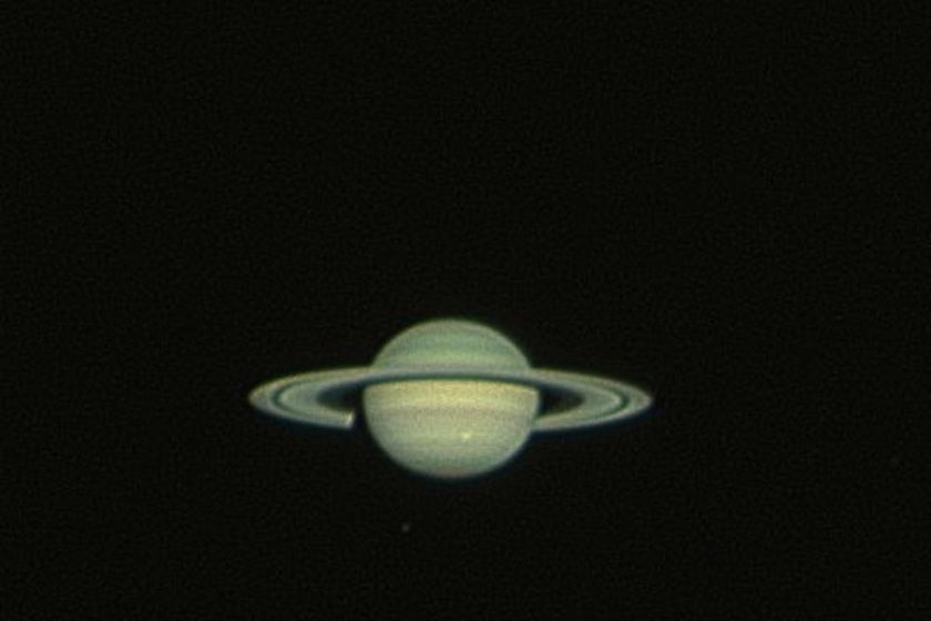 An astronomer's image of Saturn.
