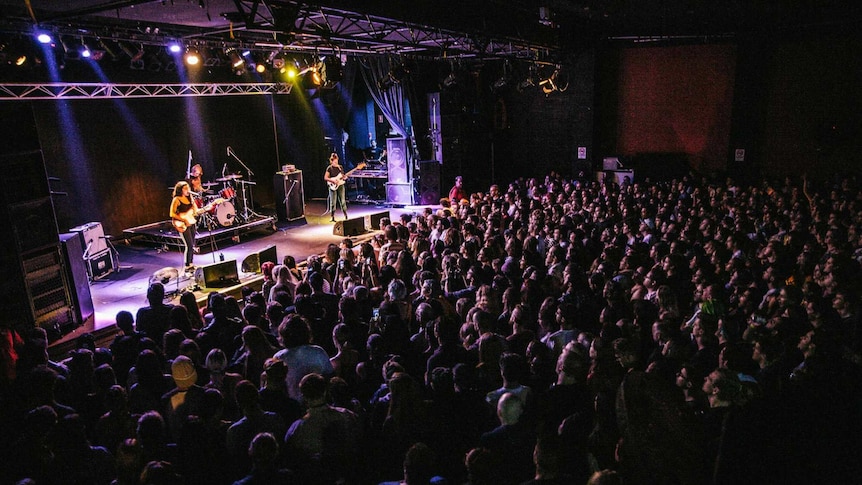 photo of camp cope and the crowd at the metro theatre in sydney