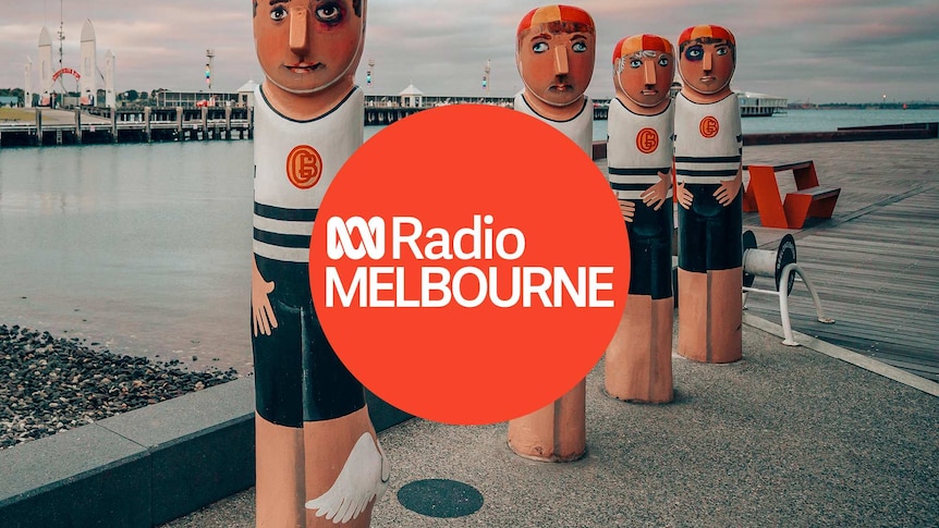 Geelong bollards with ABC Radio Melbourne logo