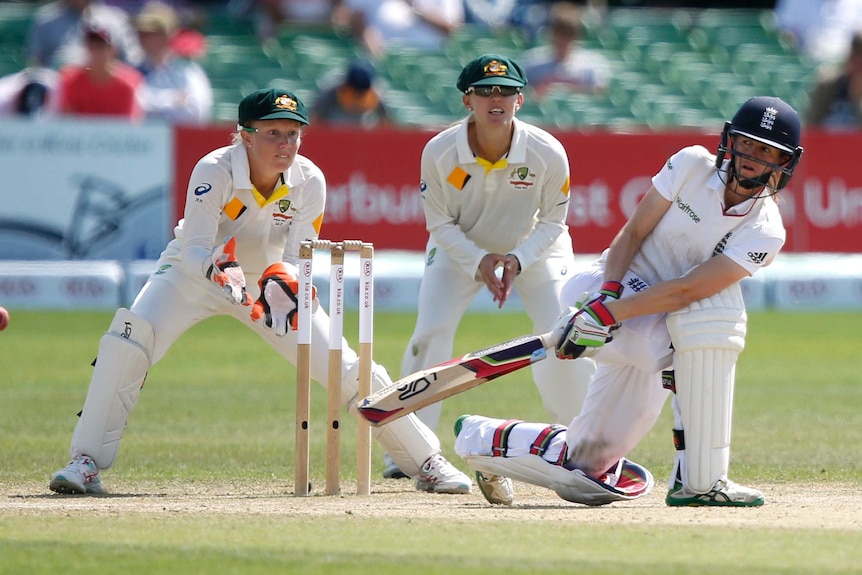 Lydia Greenway sweeps against Australia