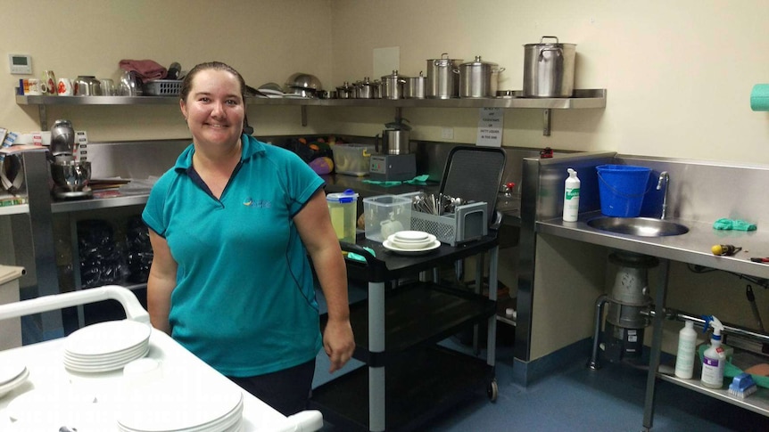 Blackall woolscour volunteer Josie Schurmann at her day job as a cook for the aged care home.