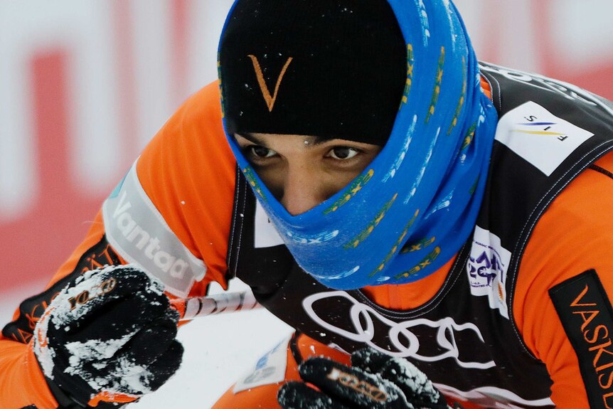 Venezuela's Adrian Solano in the men's cross country qualification at Nordic Skiing world titles.