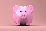 A photo of a miniature piggy bank.
