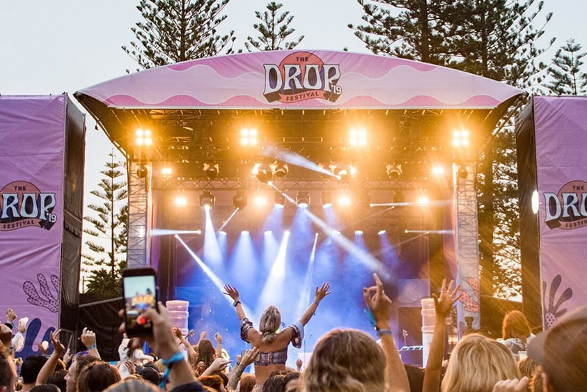 The main stage at The Drop festival in Newcastle, 2019