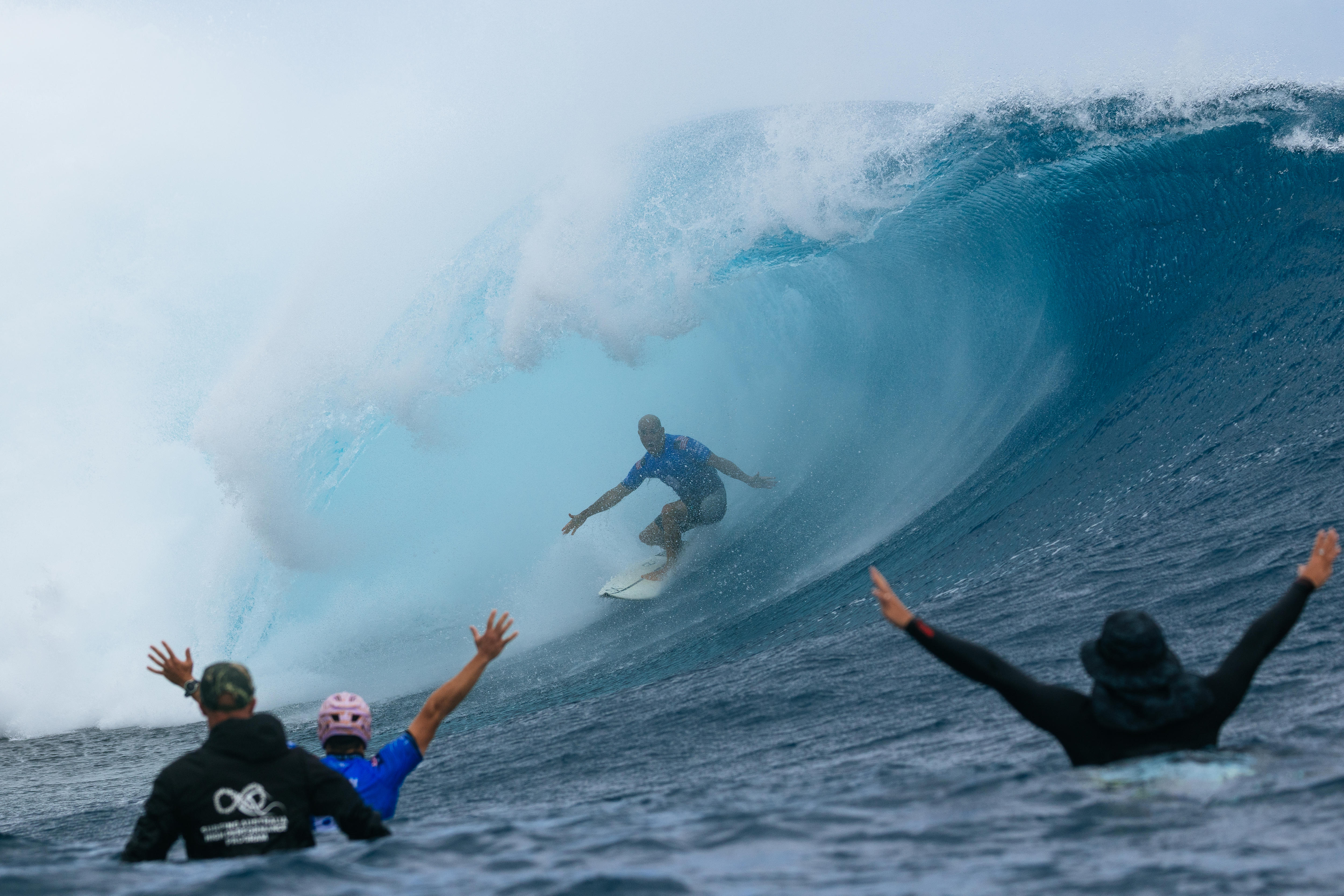 Slater still firing at 54 at Tahiti Pro, eliminating Medina
