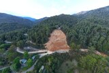 aerial view of landslide