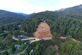aerial view of landslide
