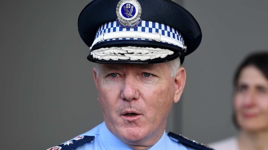 NSW Police Commissioner Mick Fuller speaks at a press conference