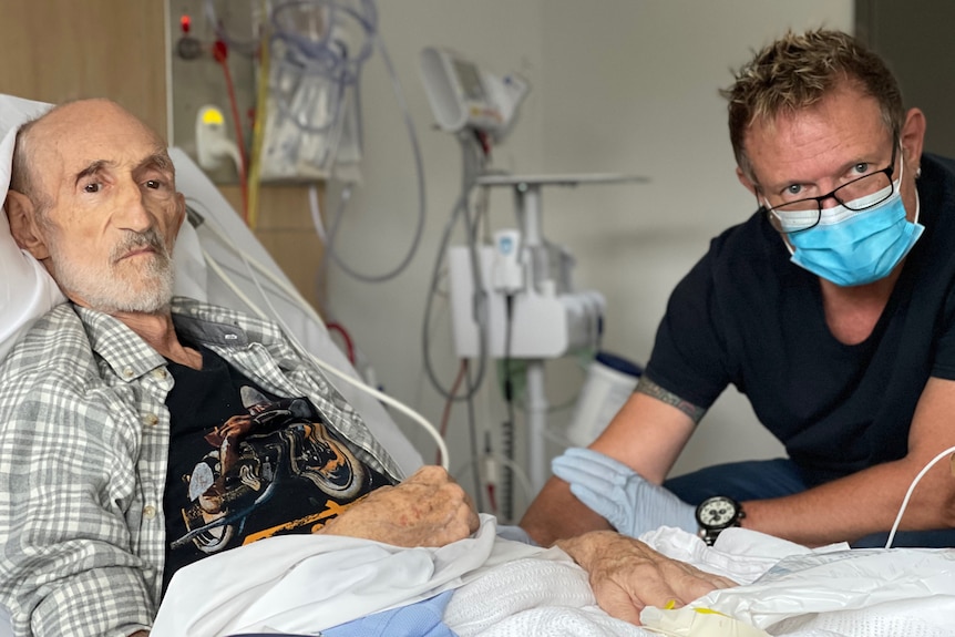 Mark Kilian with his dying father Frans