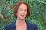 Prime Minister Julia Gillard speaks to the media at a press conference in Adelaide.