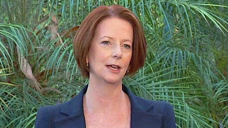 Prime Minister Julia Gillard speaks to the media at a press conference in Adelaide.