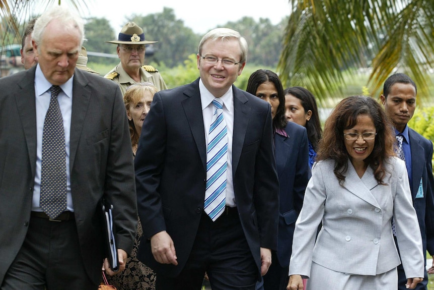 Emilia Pires and Kevin Rudd