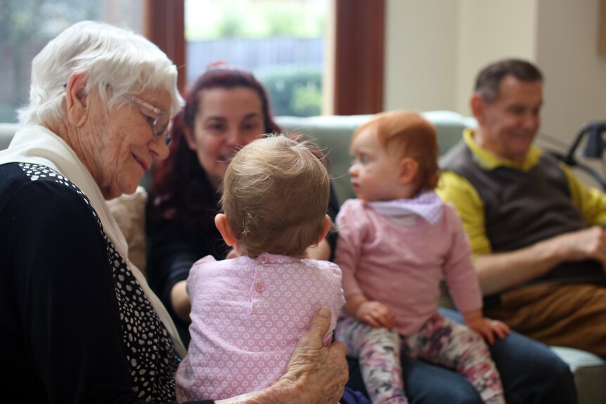 Babies and residents enjoy each others company