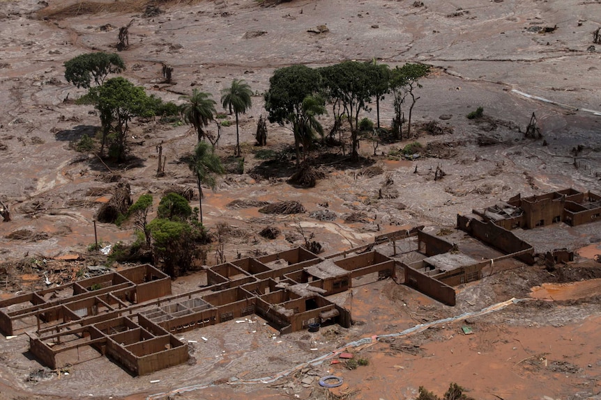 Debris of municipal school near Brazil mine disaster