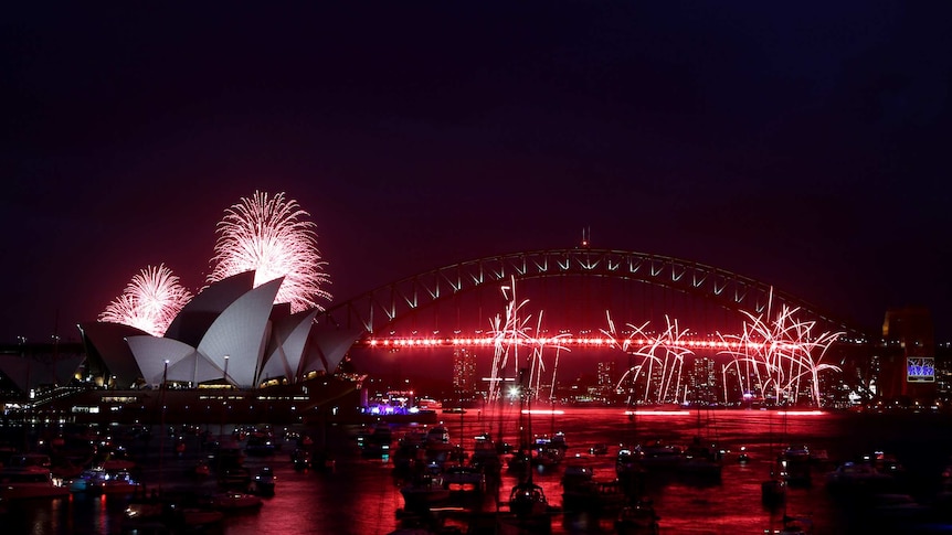 Fireworks on Sydney Harbour at Mrs Macquarie's Chair in Sydney