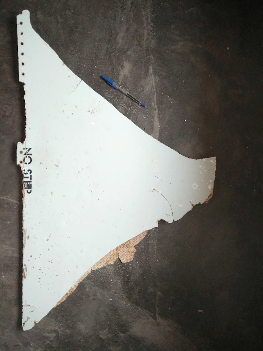 The suspected piece of aircraft debris found on Mozambique's coast.