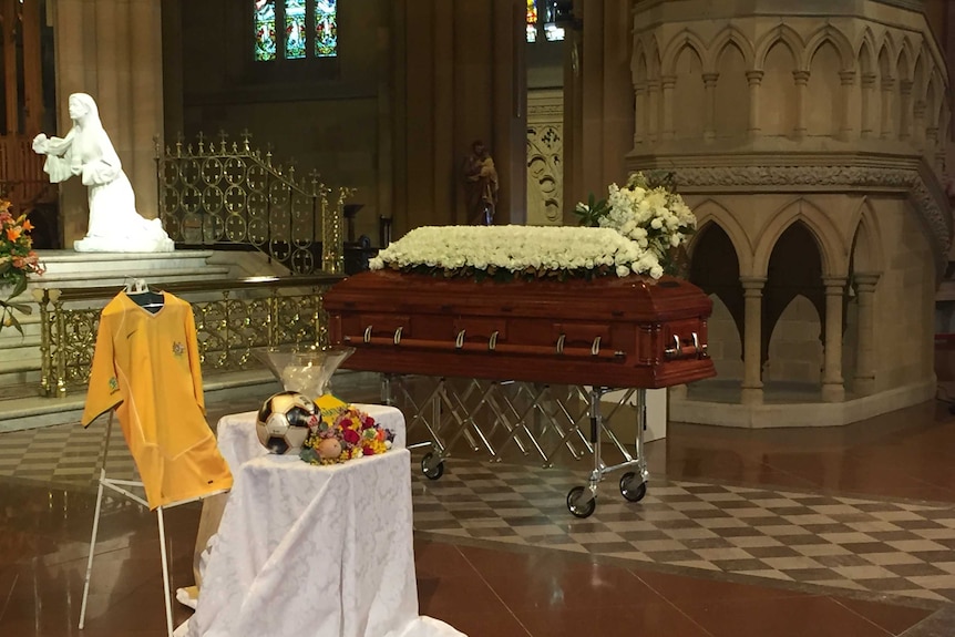 Memory table at Les Murray funeral