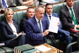 Bill Shorten stands in parliament with proof of his citizenship