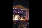A screenshot of mobile phone footage of Dune Rats' set at the Summer Sounds Festival.