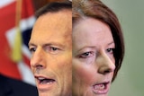 LtoR Prime Minister Julia Gillard and Opposition Leader Tony Abbott