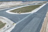 flight runways at a new airport getting built