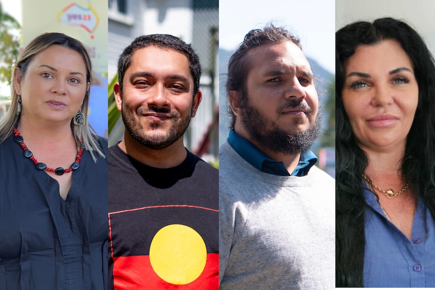 A composite image of four young Indigenous people