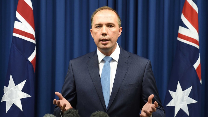 Federal Immigration Minister Peter Dutton speaks