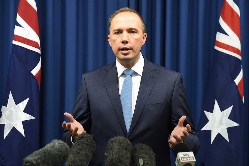 Federal Immigration Minister Peter Dutton speaks