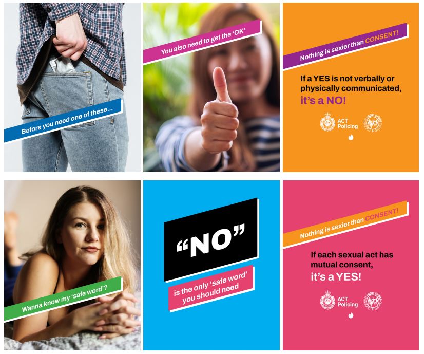 Colourful positive consent advertisements