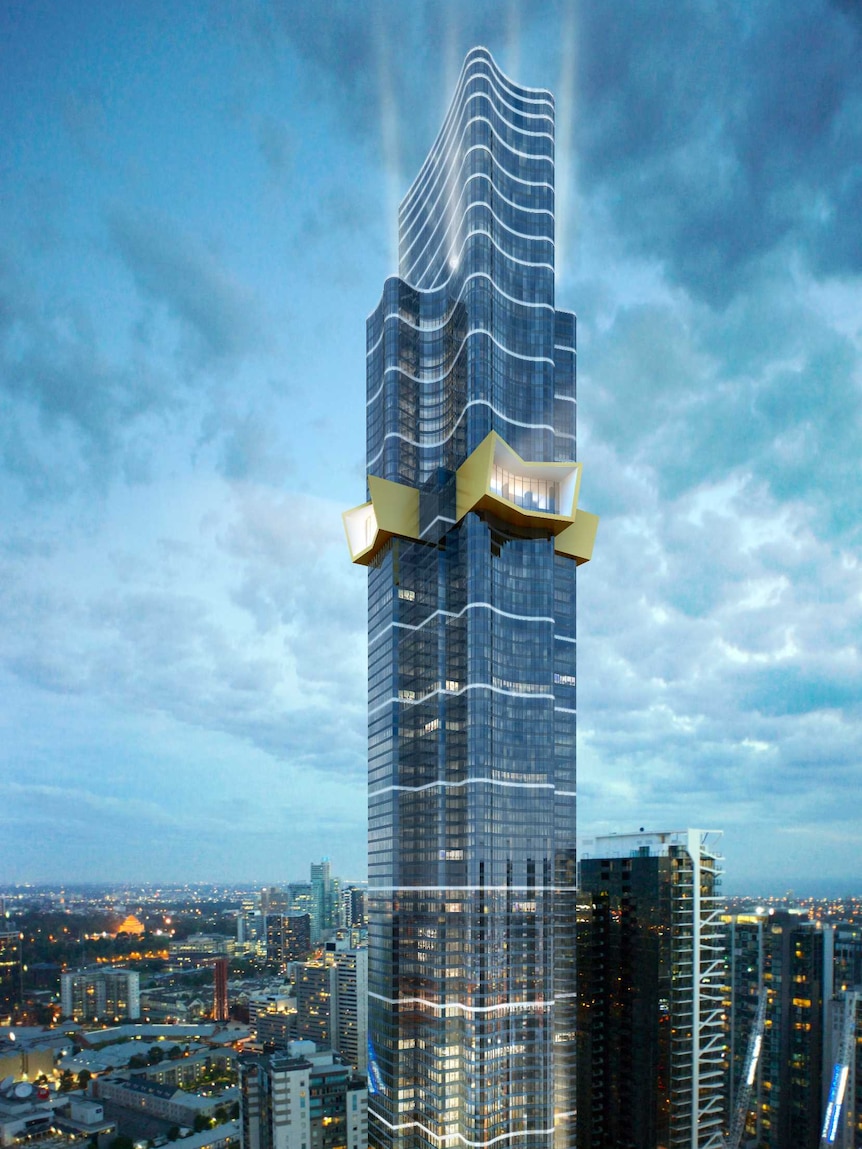 An artist's impression of the 319 metre tall Australia 108 building, approved for construction in Southbank.